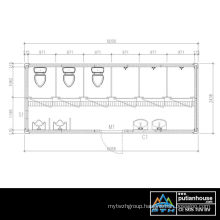 ISO standard 20' by 8' Patent protected steel structural Container house used as public toilet